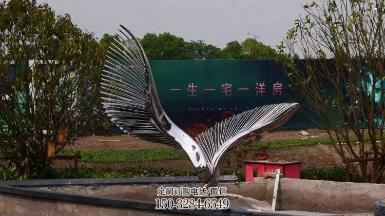 鸟翅雕塑通用,街景小品,不锈钢鸟翅雕塑制造 鸟翅雕塑通用,街景小品,不锈钢鸟翅雕塑制造